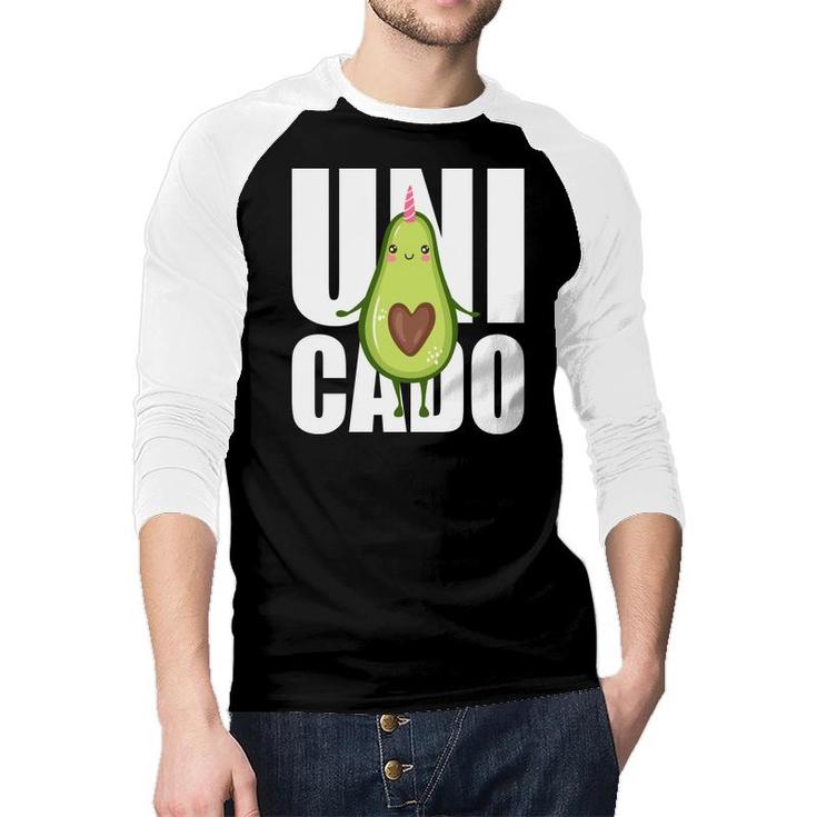 Unicado Funny Avocado Is Walking Happy Raglan Baseball Shirt