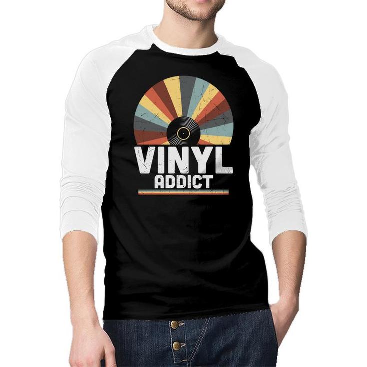 Vinyl Addict Cd Retro Vintage 80S 90S Styles Raglan Baseball Shirt