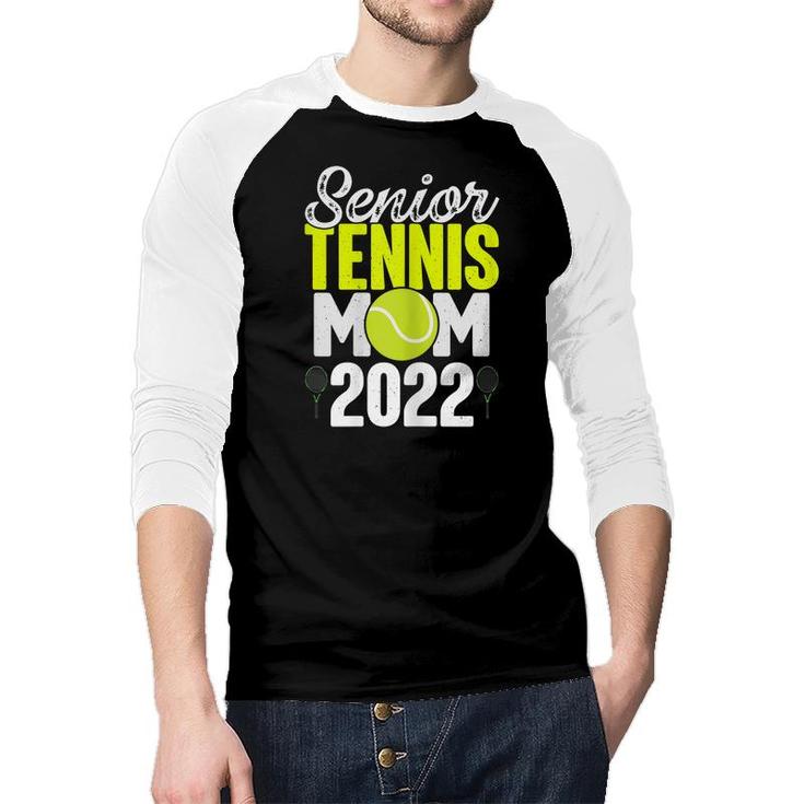 Womens Senior Tennis Mom 2022 Tennis Team Proud Mom  Raglan Baseball Shirt