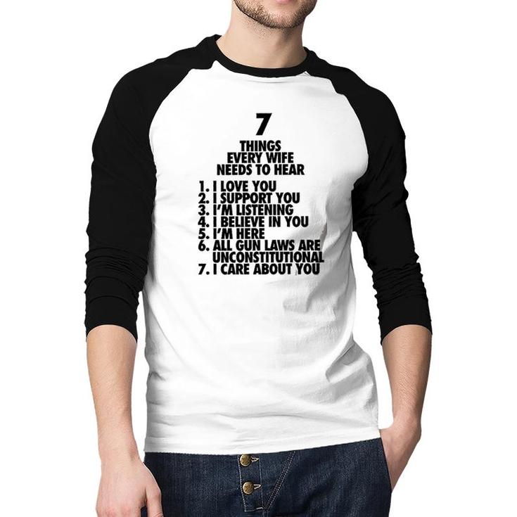 7 Things 2Nd Amendment Funny New Trend Raglan Baseball Shirt