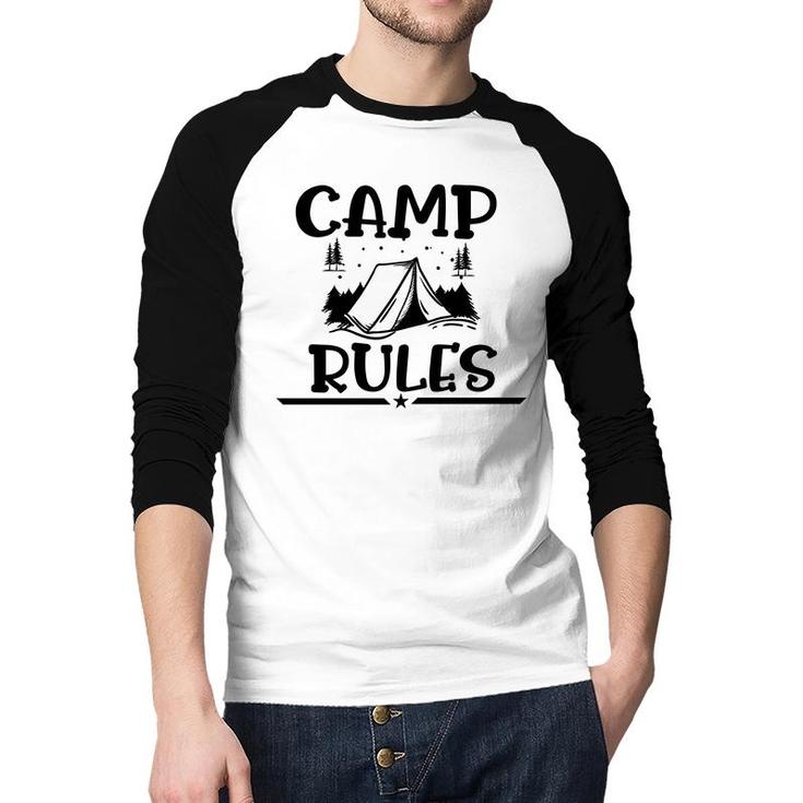 Explore Travel Lover Always Has Camp Rules Raglan Baseball Shirt