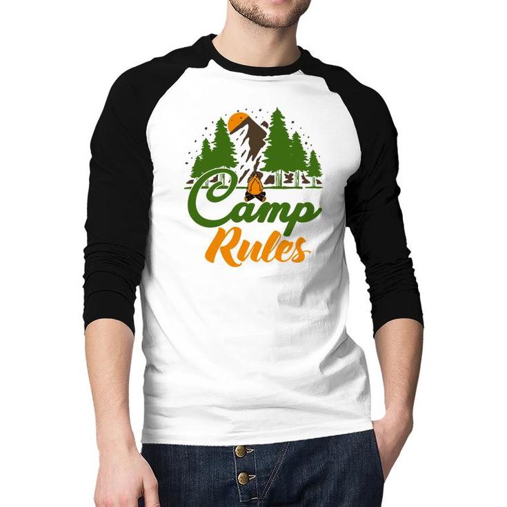 Explore Travel Lover Makes Camp Rules For Them Raglan Baseball Shirt