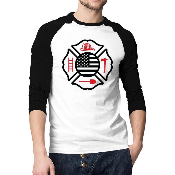 Firefighter Usa Flag Good Gift For Firefighter Raglan Baseball Shirt