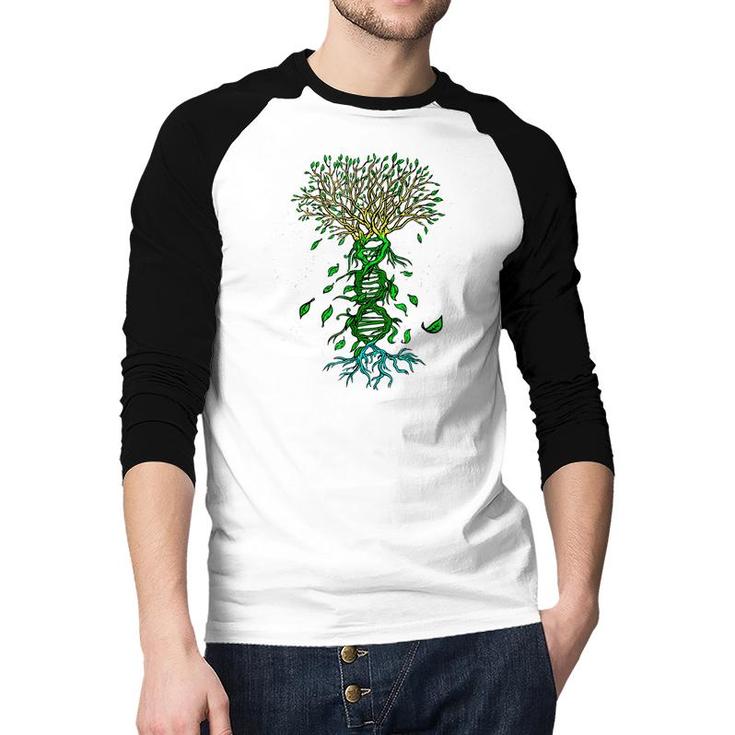 Life Tree Dna Earth Day Cool Nature Lover Environmentalist  Raglan Baseball Shirt