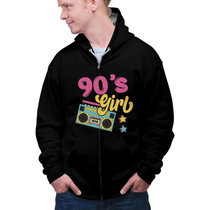 90S Party 90S Girl Party Vintage Stars Music Gift Zip Up Hoodie