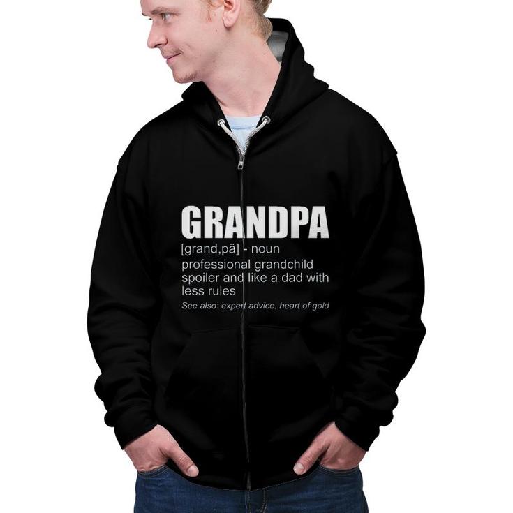 Grandpa Is Professional Denifition 2022 Trend Zip Up Hoodie