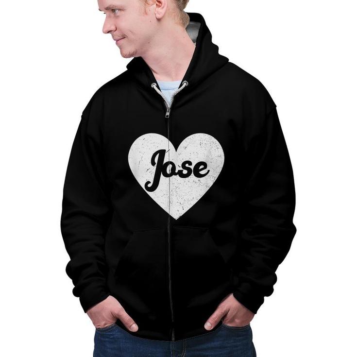 I Heart Jose - First Names And Hearts I Love Jose  Zip Up Hoodie