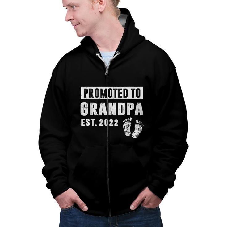 Promoted To Grandpa Est 2022 Pregnancy Announcement  Zip Up Hoodie