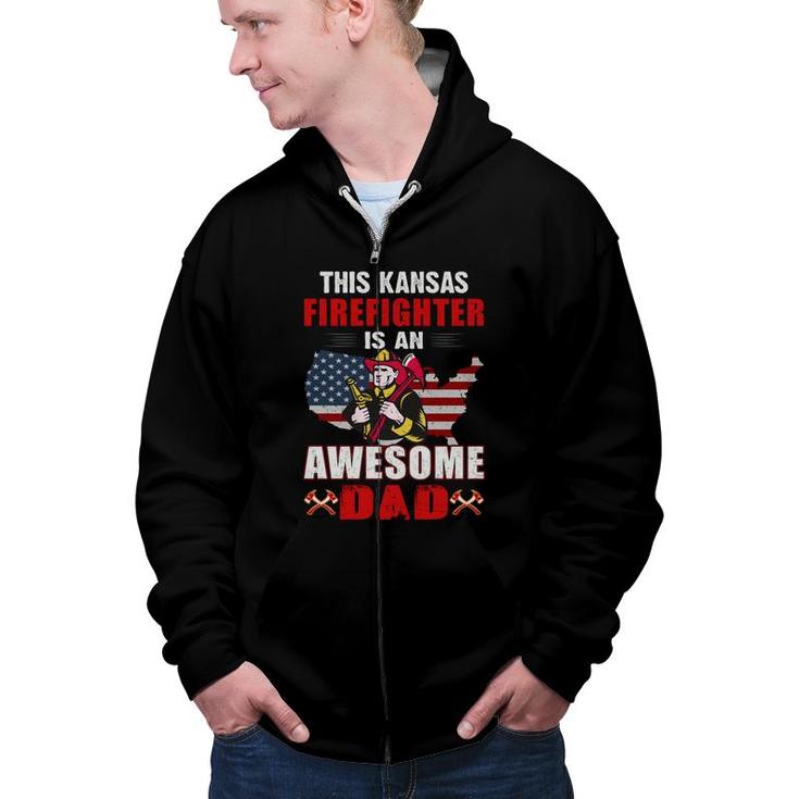 This Kansas Firefighter Is An Awesome Dad Zip Up Hoodie