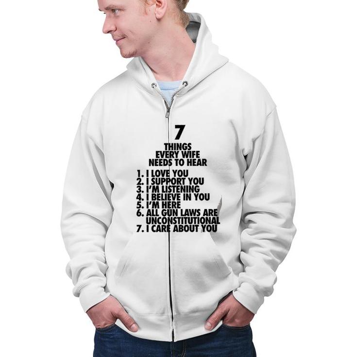 7 Things 2Nd Amendment Funny New Trend Zip Up Hoodie