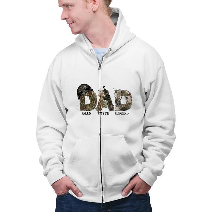 Amazing Dad Man Myth Legend Hero Dad Zip Up Hoodie