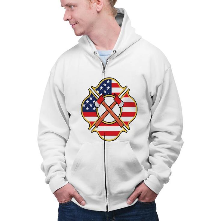 American Job Proud To Be A Firefighter Zip Up Hoodie