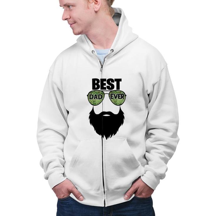 Best Dad Ever Black Beard Special Gift For Dad Fathers Day Zip Up Hoodie