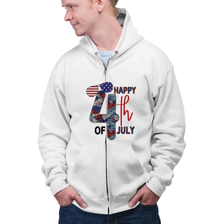 Happy 4Th Of July Vintage Graphic July Independence Day 2022 Zip Up Hoodie