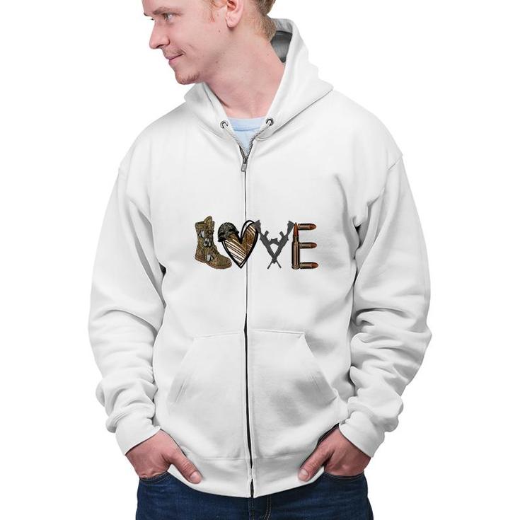 Love My Hero Dad Military Father Gift  Zip Up Hoodie
