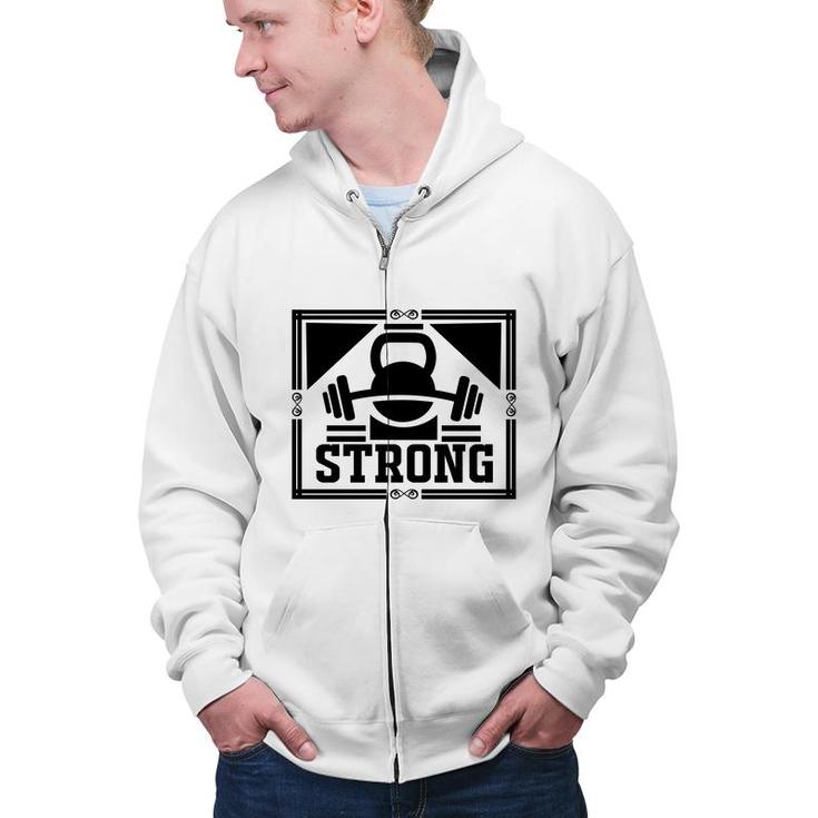 Strong Bible Verse Black Graphic Sport Great Christian Zip Up Hoodie