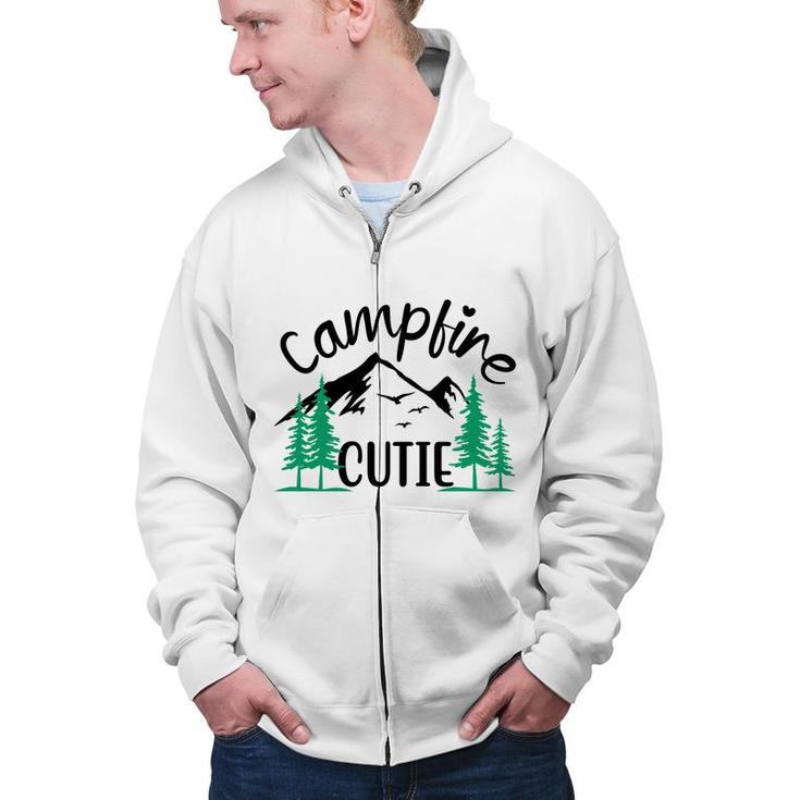 Travel Lover  Has Camp With Campfire Cutie In Their Exploration Zip Up Hoodie