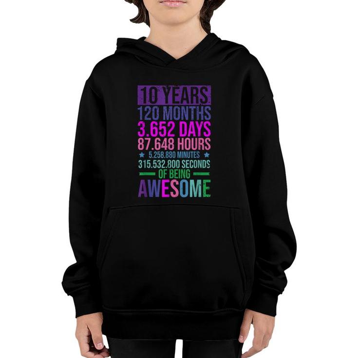 10 Years Of Being Awesome - Ten Year Old - 10Th Birthday  Youth Hoodie