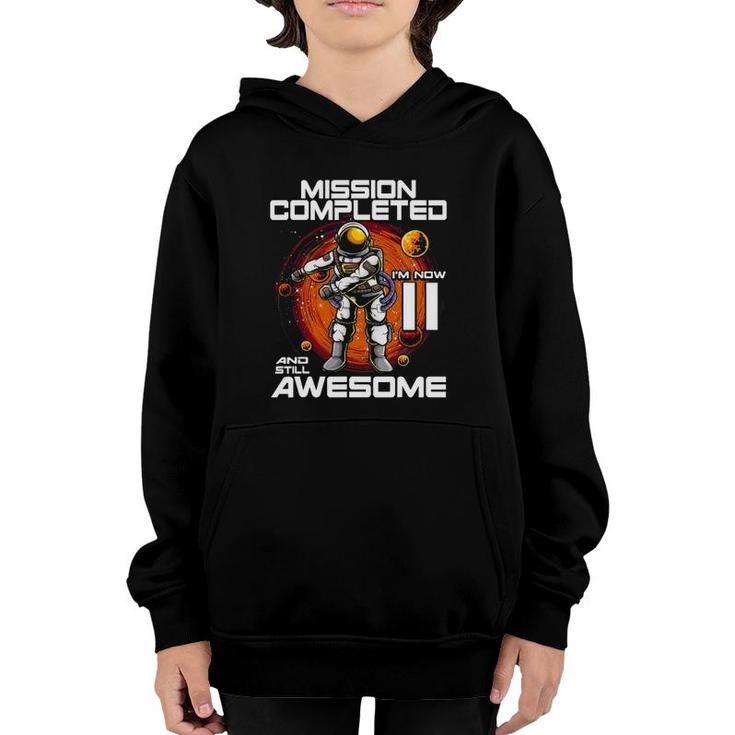11Th Birthday Astronaut 11 Years Old Outer Space Birthday Youth Hoodie