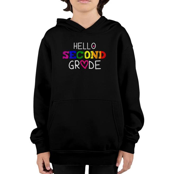 2Nd Grade Hello Second Grade Back To School Teacher Student Youth Hoodie
