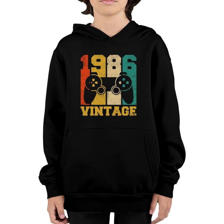 35 Years Old Gifts Vintage 1986 Video Game 35Th Birthday Youth Hoodie