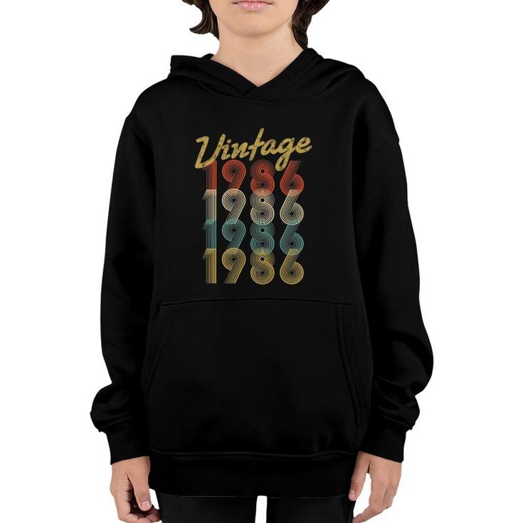 35Th Birthday Gift Vintage 1986 Retro Pop Style 35 Years Old Youth Hoodie