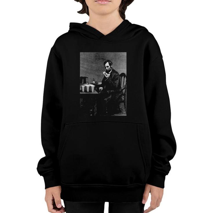 Abe Lincoln Invents Beer Pong Old Vintage Photograph Youth Hoodie