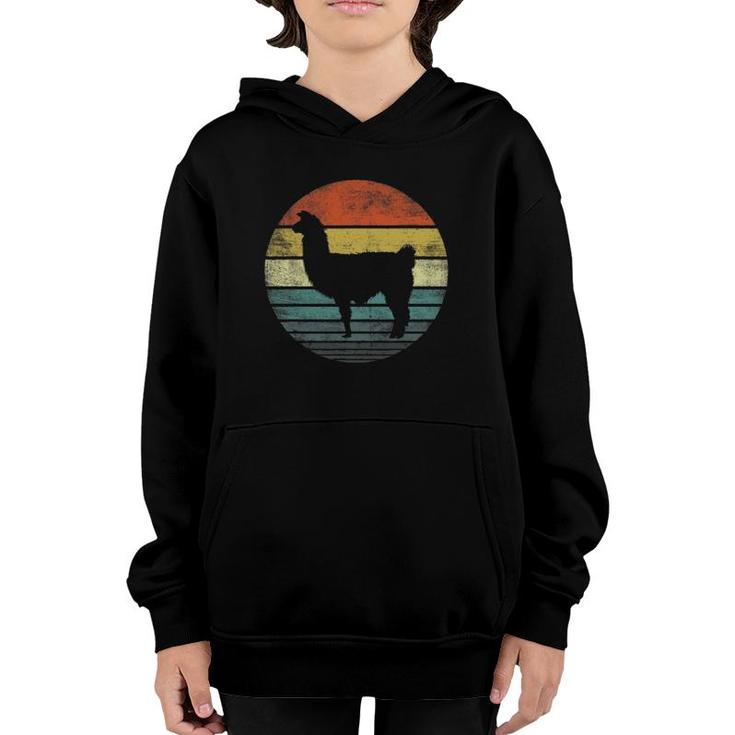 Alpaca Lover Gifts Funny Retro Vintage Zoo Animal Silhouette Youth Hoodie