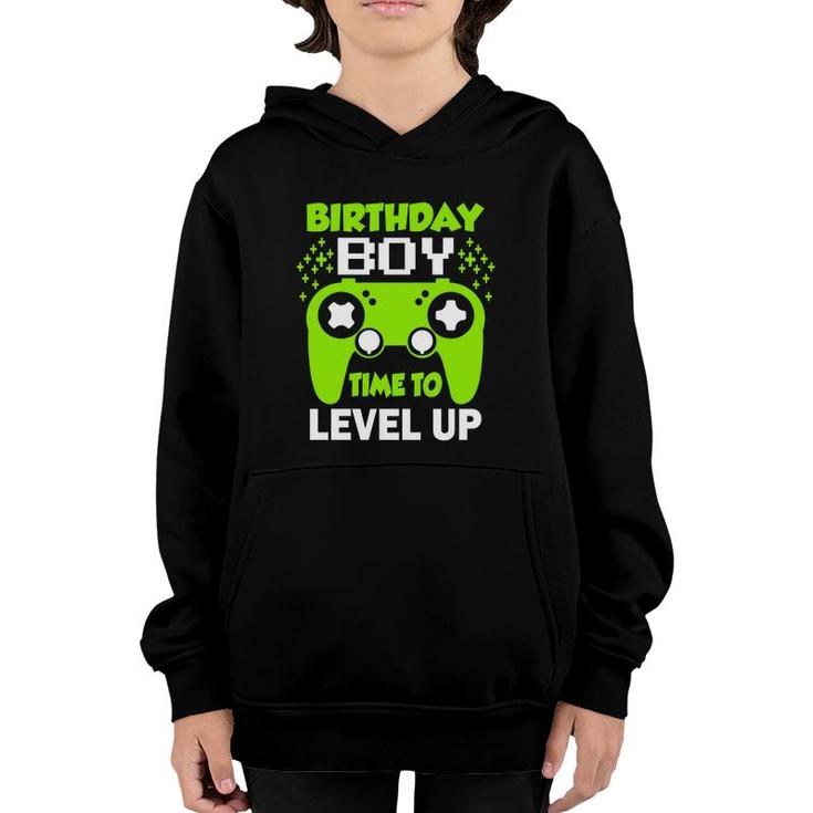 Artwork Boy Matching Video Gamer Time To Level Up Youth Hoodie