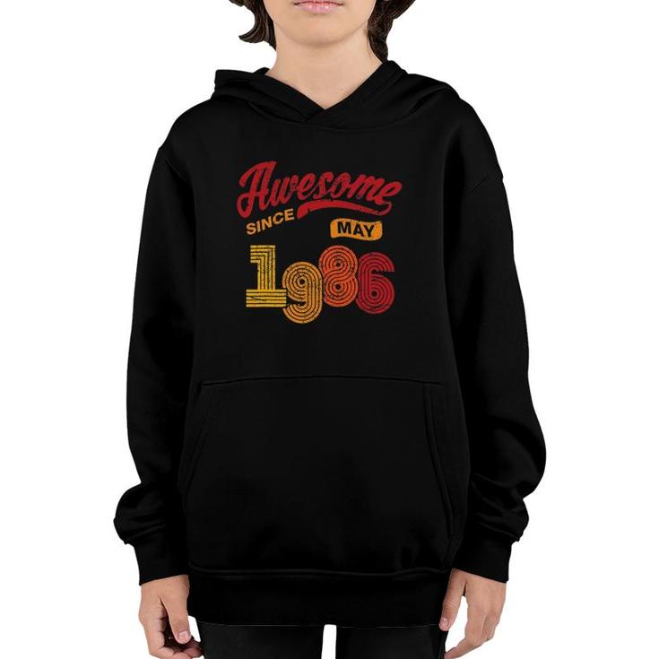 Awesome Since May 1986 35 Years Old 35Th Birthday Youth Hoodie