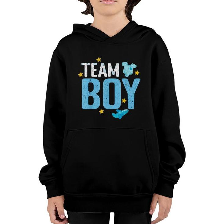 Baby Announcement Team Boy Future Mom Dad Gender Reveal  Youth Hoodie