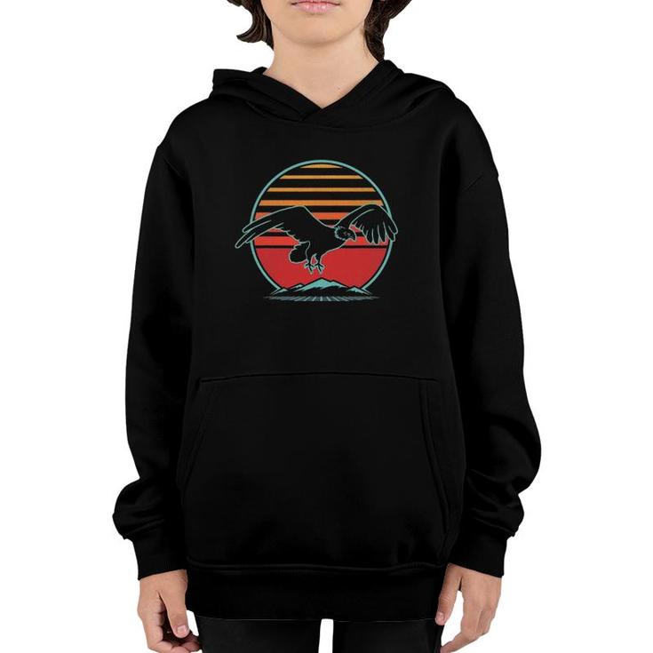 Bald Eagle Retro Vintage 80S Style Birding Gift Youth Hoodie