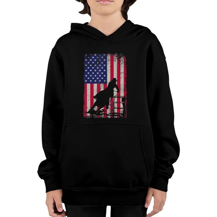 Barrel Racing 4Th July Independence Day Patriotic Gift Youth Hoodie