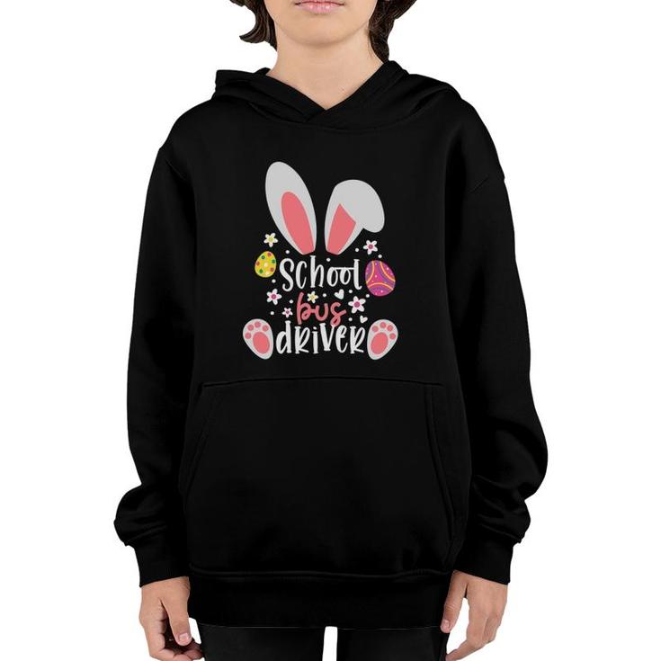 Bunny School Bus Driver Easter Day Outfit School Bus Driver Youth Hoodie