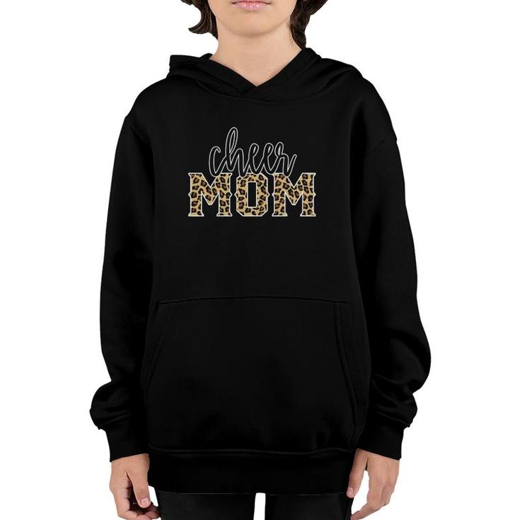 Cheer Mom Leopard Print Womens Proud Cheerleader Mother Youth Hoodie