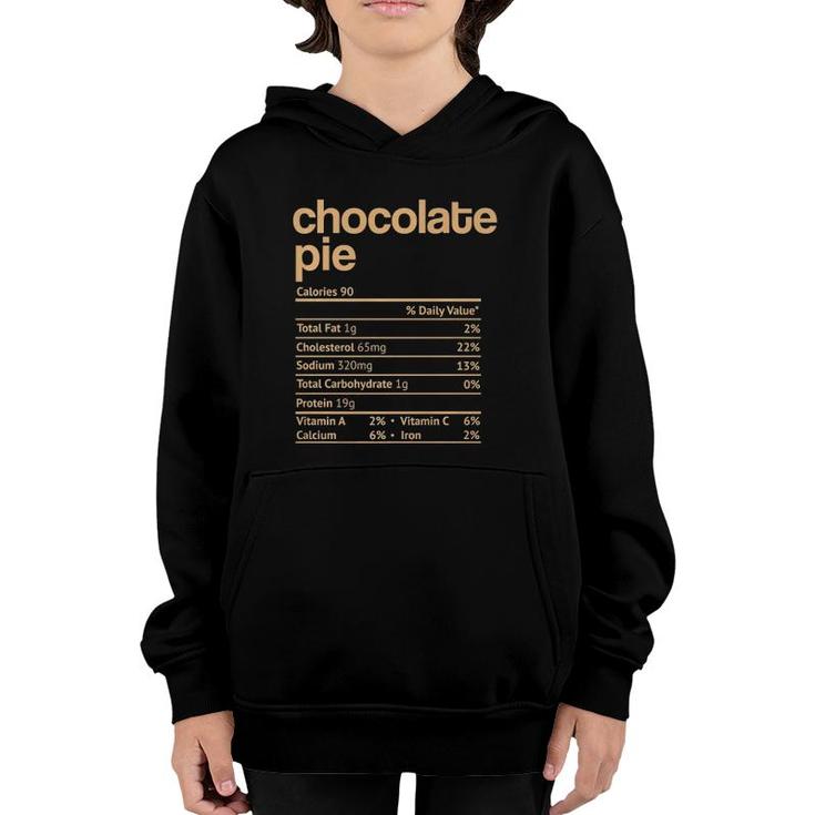 Chocolate Pie Nutrition Facts Funny Thanksgiving Christmas  Youth Hoodie