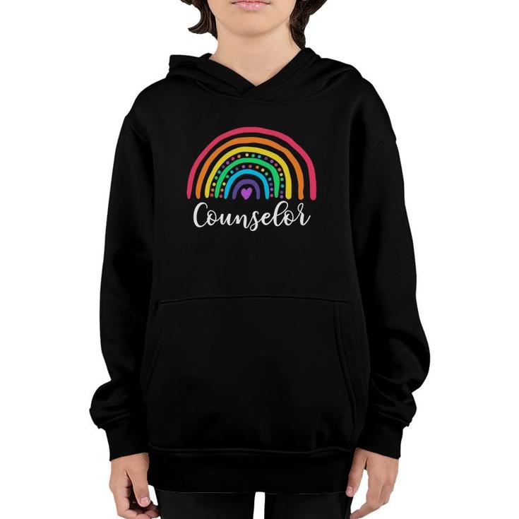 Cute Rainbow Counselor Back To School Teacher Student Gift Youth Hoodie