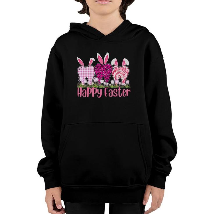 Dentist Happy Easter Day 2022 Bunny Tooth Dental Assistant Youth Hoodie