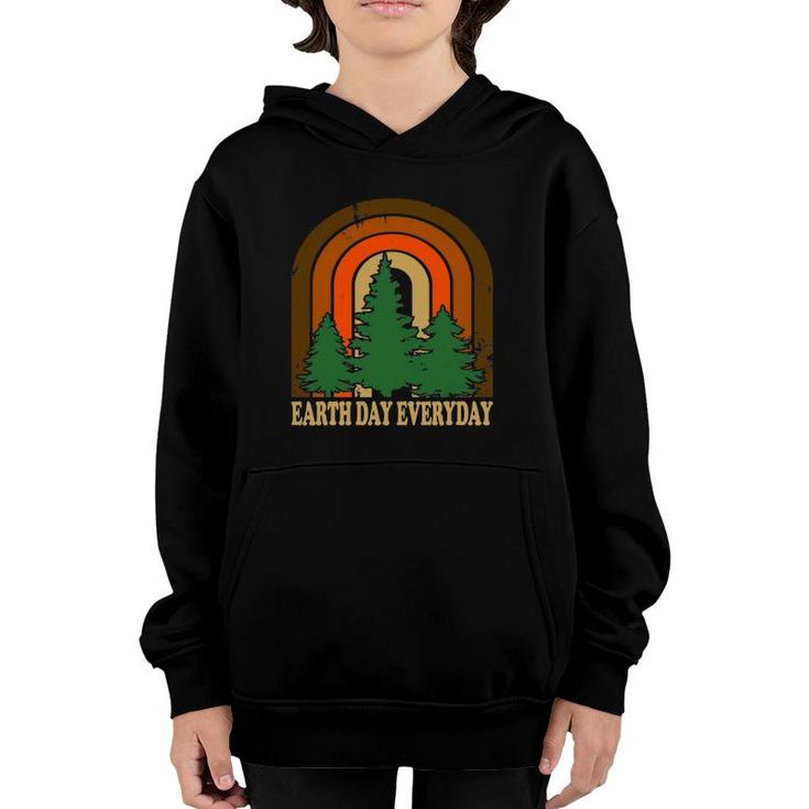 Earth Day Everyday Rainbow Pine Tree Tee Conservation 2022 Ver2 Youth Hoodie