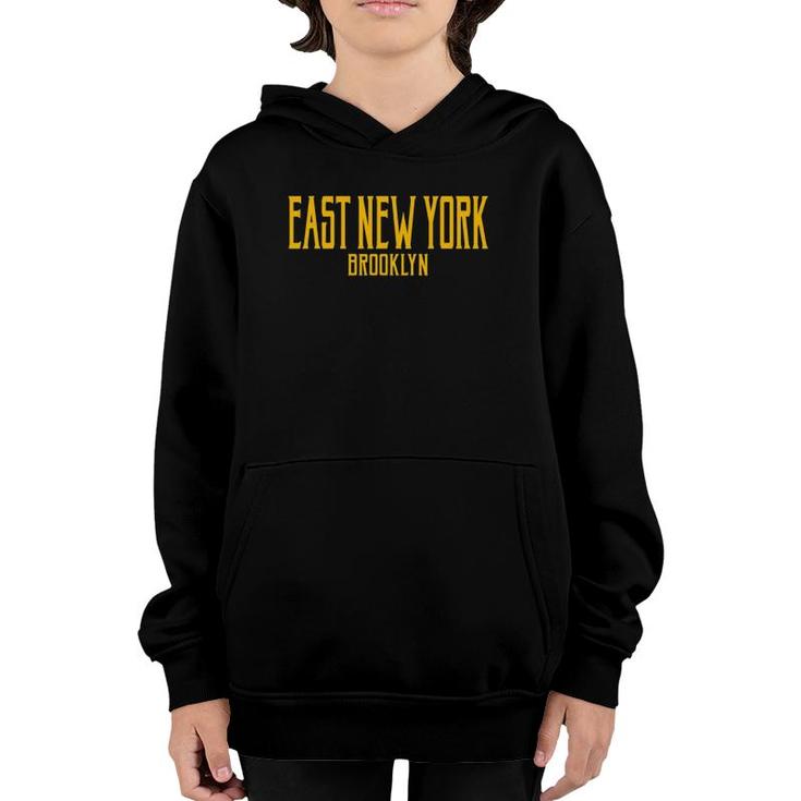East New York Brooklyn Ny Vintage Text Amber Print Youth Hoodie