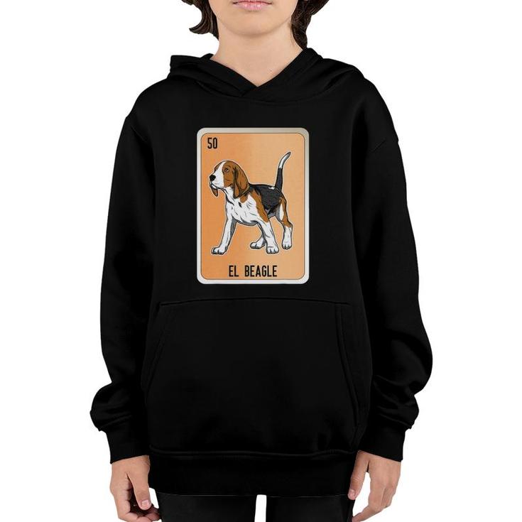 El Beagle Mexican Lottery Bingo Cards Youth Hoodie