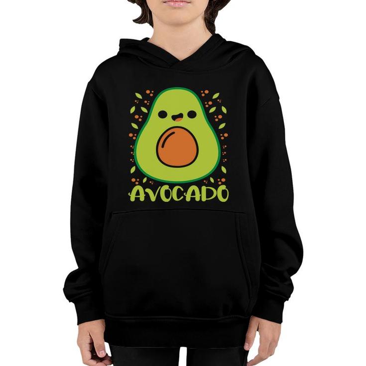 Funny Avocado Happy Avocado Green Color Youth Hoodie