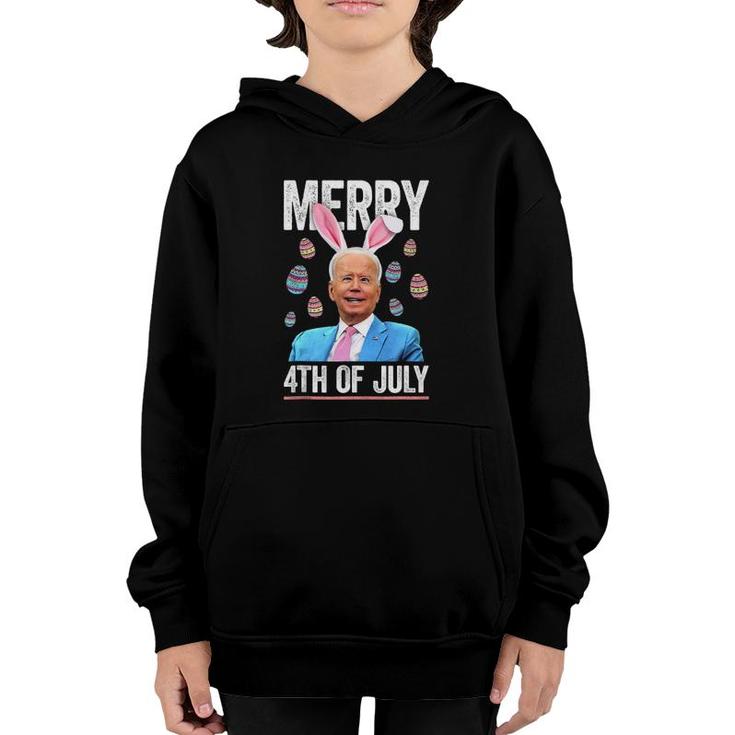 Funny Bunny Joe Biden 4Th Of July Happy Easter Day Youth Hoodie