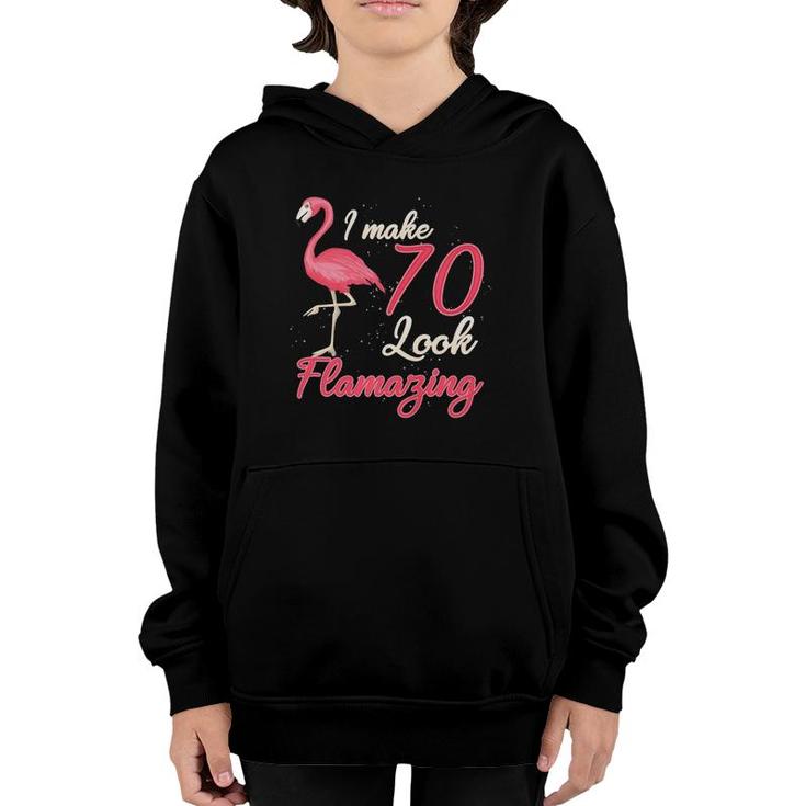 Funny Flamingo 70Th Gift For 70 Years Old Women Birthday  Youth Hoodie