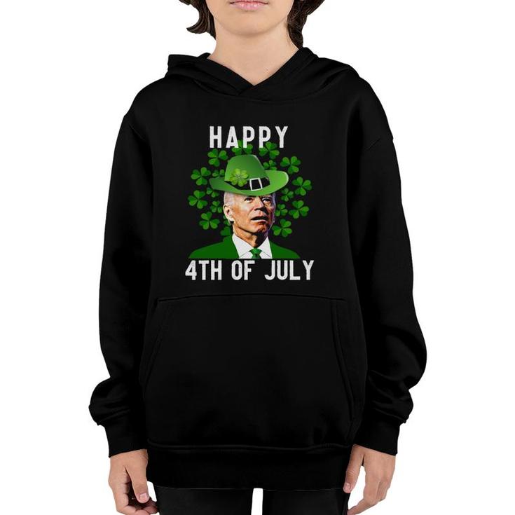 Funny Joe Biden Happy 4Th Of July Confused St Patricks Day Youth Hoodie