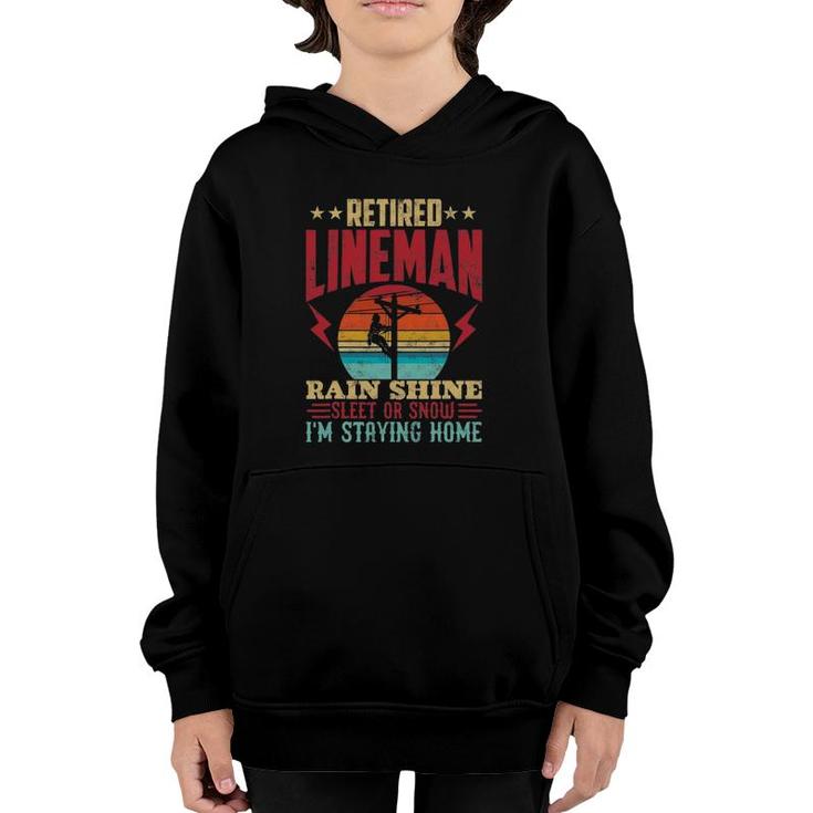 Funny Retired Lineman For Retirement Youth Hoodie