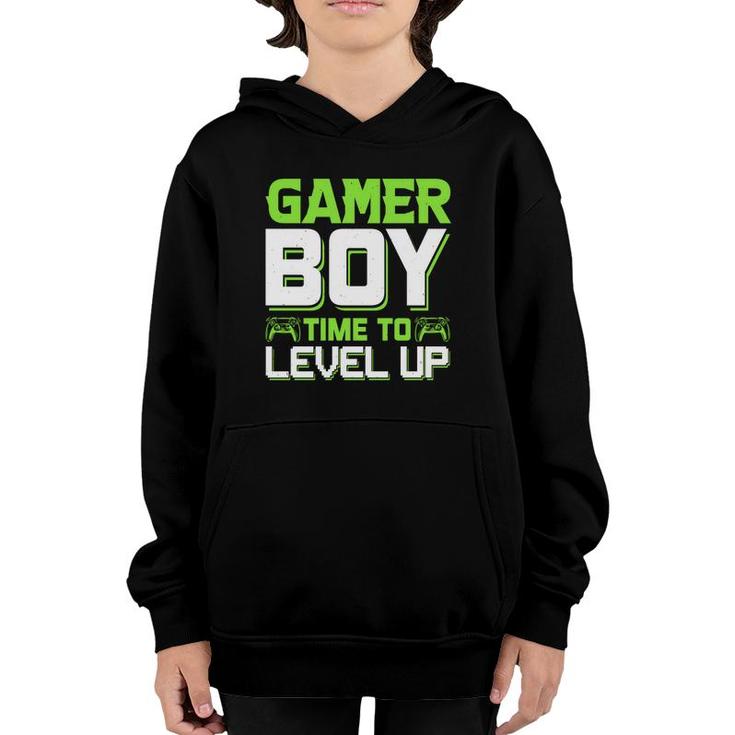Gamer Boy Time To Level Up Birthday Boy Matching Video Gamer Design Youth Hoodie