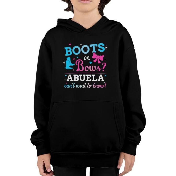 Gender Reveal Boots Or Bows Abuela Matching Baby Party Youth Hoodie