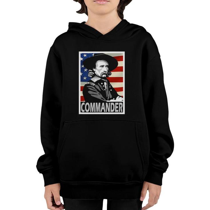 George Armstrong Custer Commander Poster Style Youth Hoodie