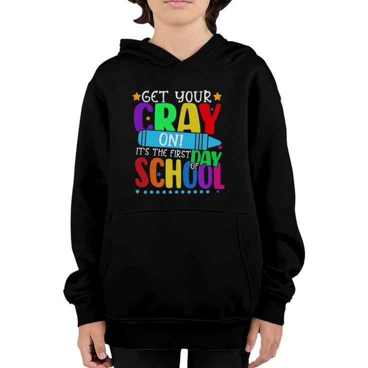 Get Your Crayon Happy First Day Of School Teacher Student Youth Hoodie